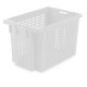 Stackable open-work bin - 600 x 400 x H400 mm - White