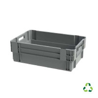 Bac gerbable emboitable plein - 600x400xH200 - gris