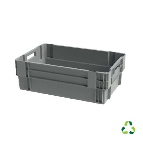 Bac gerbable emboitable plein - 600x400xH200 - gris