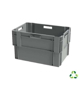Bac gerbable emboitable plein - 600x400xH360 - gris