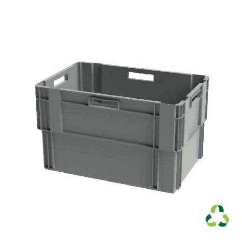 Grey solid stack & nest container - 600x400xH360