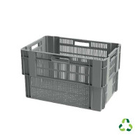 Bac gerbable emboitable ajouré - 600x400xH360 - gris