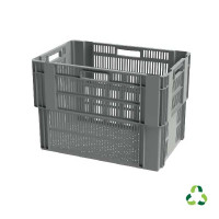 Bac gerbable emboitable ajouré - 600x400xH420 - gris