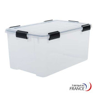 Bac hermétique 50 L - 6 poignées et 6 clips de fermeture