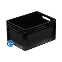 Black recycled polypropylene container - 400x300x220 mm