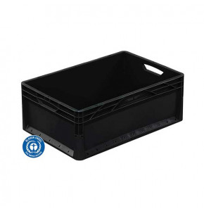 Bac plein basicline noir en polypropylène recyclé - 600x400x220 mm