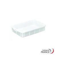 Multi-purpose stacking crate in white polyethylene - 668x445x122 mm