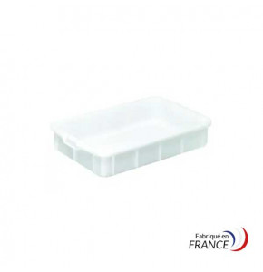 Multi-purpose stacking crate in white polyethylene - 668x445x122 mm