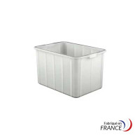 Multi-purpose stacking crate in white polyethylene - 668x452x403 mm
