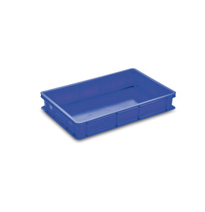 Bac gerbable PEHD bleu norme Europe parois pleines – 600 x 400 mm 