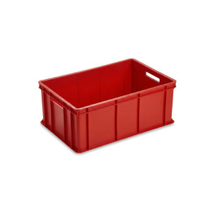 Bac gerbable PEHD rouge norme Europe parois pleines – 600 x 400 mm