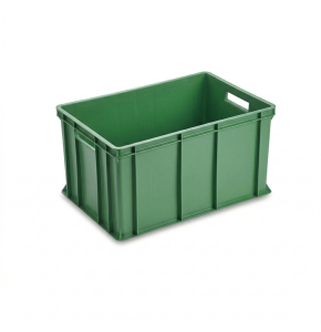Bac gerbable PEHD vert norme Europe parois pleines – 600 x 400 mm