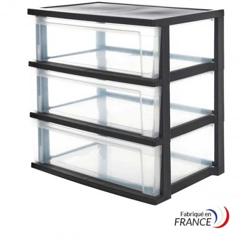 Tour de rangement à roulettes 3 tiroirs XL CARREFOUR HOME : l'unité à Prix  Carrefour