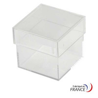 Boîte carrée V20-3 en polystyrène cristal - 25 x 25 x 25 mm