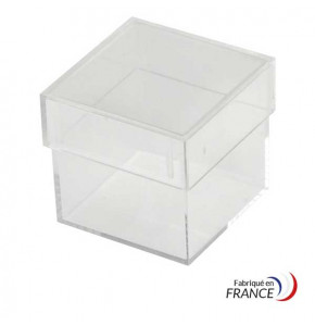 Boîte carrée V20-3 en polystyrène cristal - 25 x 25 x 25 mm