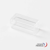 Boîte rectangulaire V20-5 en polystyrène cristal - 40 x 18 x 14 mm