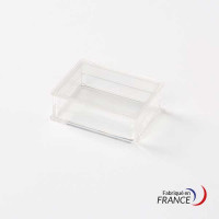 Boîte rectangulaire V20-6 en polystyrène cristal - 47 x 36 x 15 mm