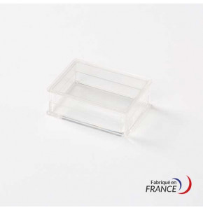 Boîte rectangulaire V20-6 en polystyrène cristal - 47 x 36 x 15 mm