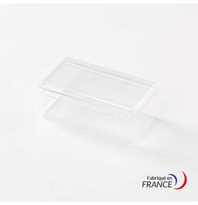 Boîte rectangulaire V20-12 en polystyrène cristal - 65 x 35 x 25 mm
