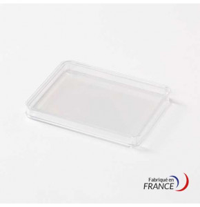 Boîte rectangulaire V20-14 en polystyrène cristal - 72 x 58 x 6 mm