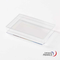 Boîte rectangulaire V20-17 en polystyrène cristal - 90 x 62 x 14 mm