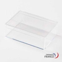 Boîte rectangulaire V20-18 en polystyrène cristal - 90 x 62 x 30 mm