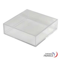 Boîte carrée V20-26 en polystyrène cristal - 99 x 99 x 30 mm