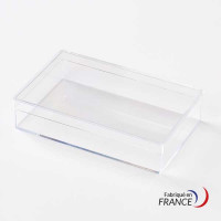 Boîte rectangulaire V20-27 en polystyrène cristal - 104 x 64 x 21 mm