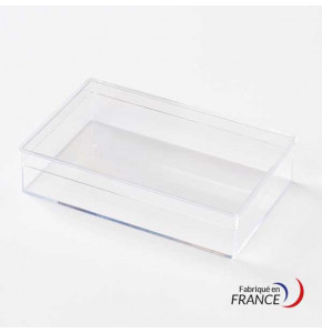 Boîte rectangulaire V20-27 en polystyrène cristal - 104 x 64 x 21 mm