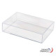 Boîte rectangulaire V20-38 en polystyrène cristal - 185 x 125 x 40 mm