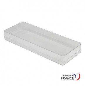 Boîte rectangulaire V20-41 en polystyrène cristal - 200 x 75 x 25 mm