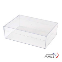 Boîte rectangulaire V20-45 en polystyrène cristal - 250 x 180 x 90 mm