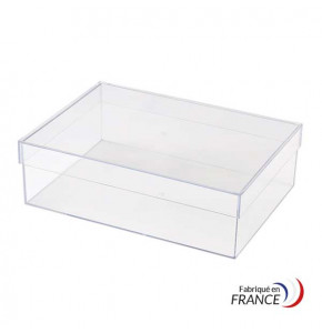 Boite rangement plastique 11L, Lot de 10, MCB-11,  Transparent-L39.5xP26.5xH16cm