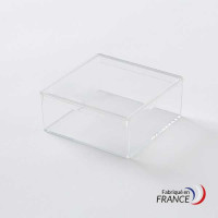 Boîte carrée V20-48 en polystyrène cristal - 71 x 71 x 28 mm