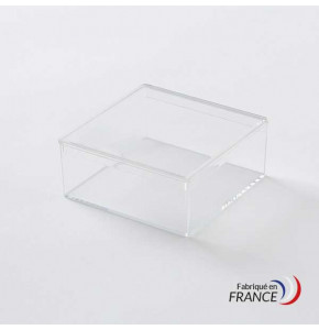 Boîte carrée V20-48 en polystyrène cristal - 71 x 71 x 28 mm