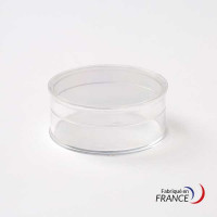 Boîte ronde V21-13 en polystyrène cristal - 48 x H18 mm
