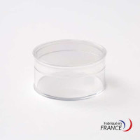 Round box V2-14 PS crystal Ø48 x H23 mm