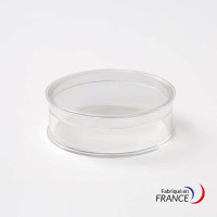 Boîte ronde V21-15 en polystyrène cristal - 56 x H18 mm
