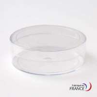 Boîte ronde V21-22 en polystyrène cristal - 80 x H25 mm