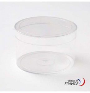 Boîte ronde V21-23 en polystyrène cristal - 80 x H55 mm
