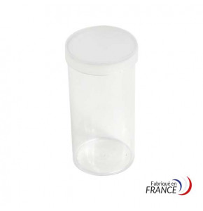 Boîte ronde V21-63 en polystyrène cristal - 36 x H74 mm