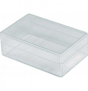 Boite plastique 62 x 47 x 43 mm pour minéraux ou fossiles de collection,  couvercle transparent.