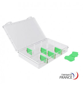 RS PRO - 1246590 - Transparent Plastic Compartment Box 8 x 4 x 1 (200 x 110  x 30mm) Polypropylene - RS