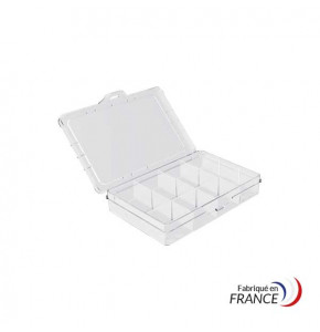A7 box with fixed compartments - 130x90x25 mm - 12 compartments