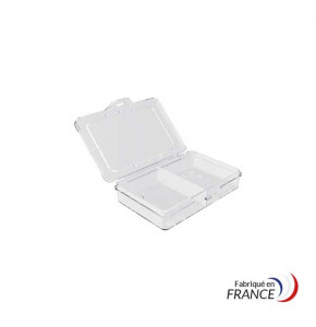 A8 box with fixed compartments - 90x65x20 mm - 2 compartments
