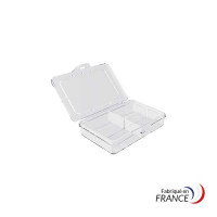 A8 box with fixed compartments - 90x65x20 mm - 4 compartments