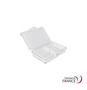 A8 box with fixed compartments - 90x65x20 mm - 4 compartments