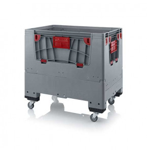 Caisse-palette pliable avec clapets et 4 roues - KLK 1208R - 1200x800x1000 mm