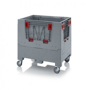 Foldable pallet box with flaps and 4 wheels - KLK 86R - 800x600x790 mm