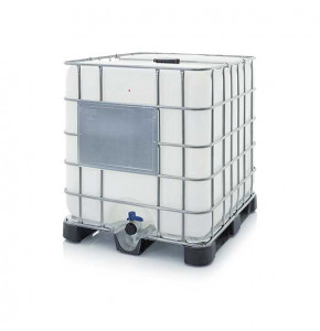 IBC container with plastic pallet 3 skids - IBC 1000 K 150.50 - 1200x1000x1160 mm